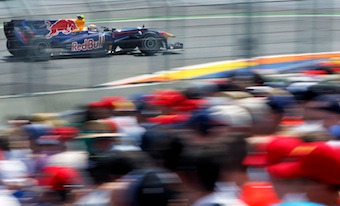 Illustration for article titled Red Bull Gives Webber Wings In European Grand Prix Crash